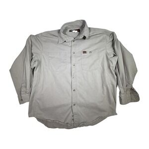 Wrangler Riggs Workwear Men's Tan Long Sleeve Work Shirts XXL Cotton